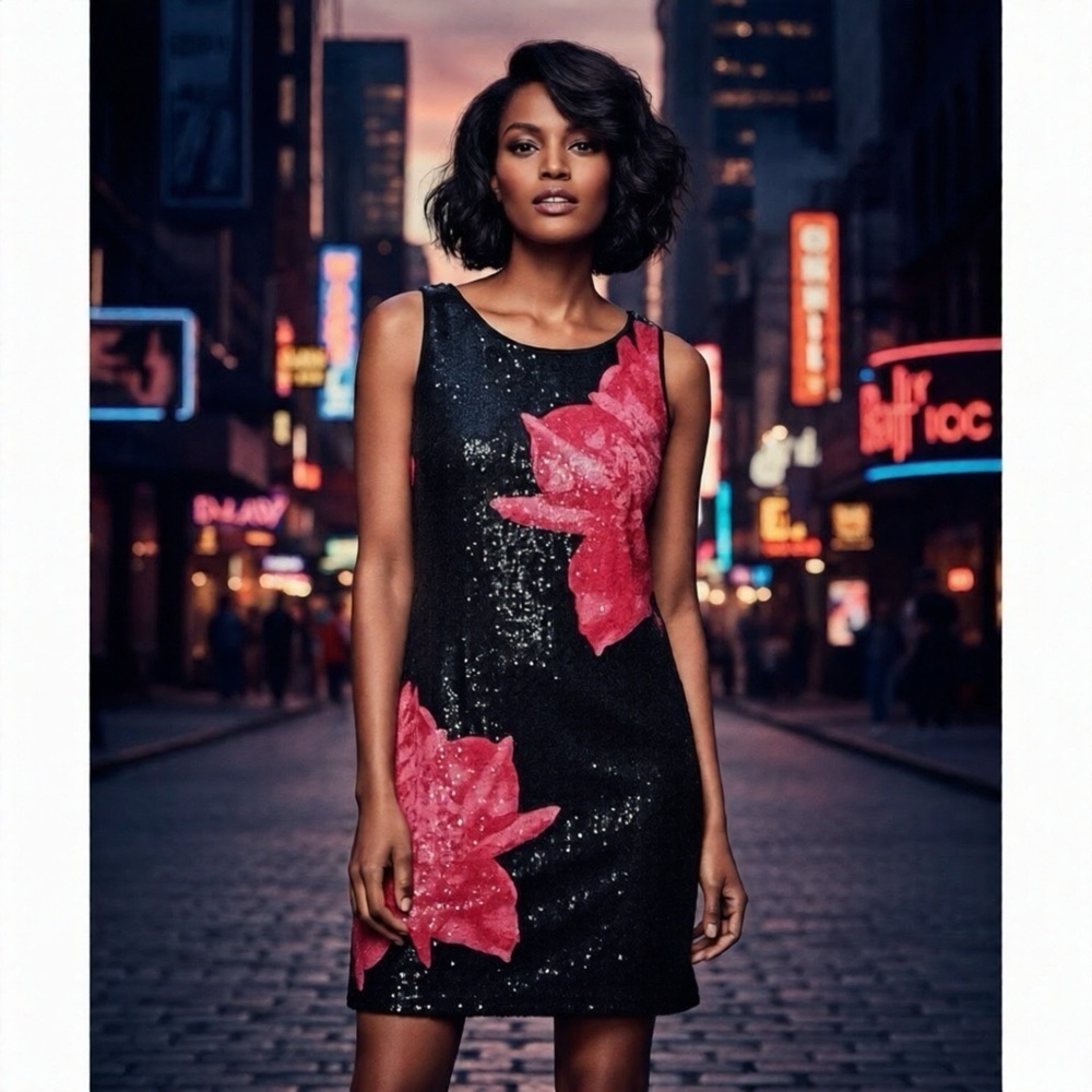 *30off3*‎ NWOT. Express sparkly beautiful floral dress.​